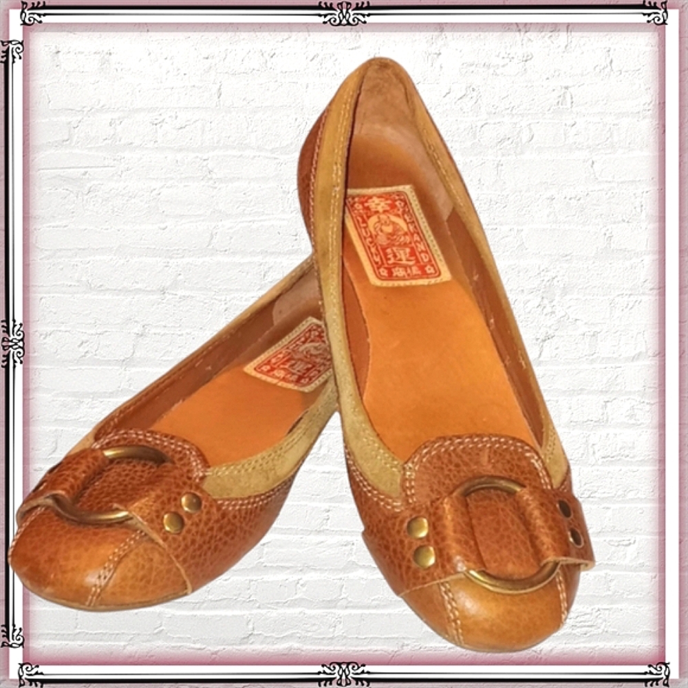 Lucky Brand Ace Slip On Brown Leather Flats Size 6.5